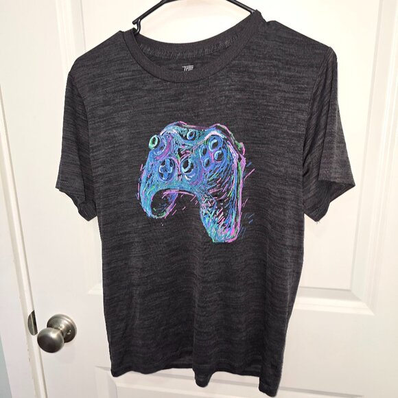 Tek Gear Graphic Tee Video Game Controller Gray Black Colorful Boys Size XL - Picture 1 of 3